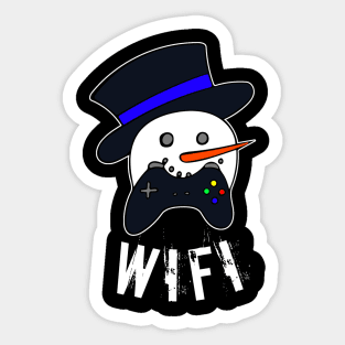 Snowman Face Gamer Wifi Sticker